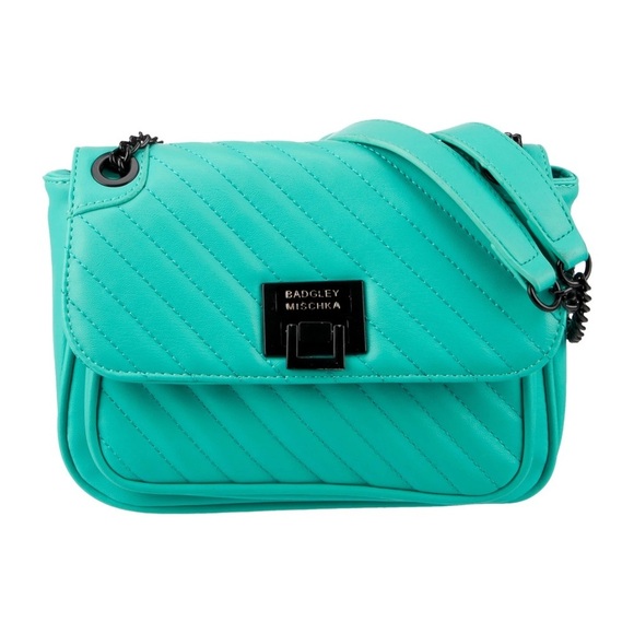 NWT Badgley Mischka Teal Blue Crossbody Handbag Purse - Picture 1 of 11